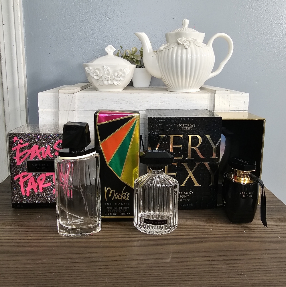 Perfume Bottles and Boxes All Empty and for Decor Only